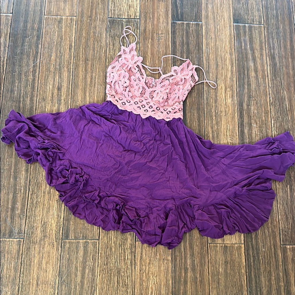 Pink and Purple Lace Dress